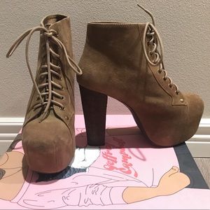 Jeffrey Campbell Lita Booties - Taupe Suede